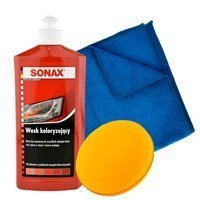 Wosk koloryzujący czerwony Sonax 500ml + aplikator + mikrofibra