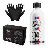 Zestaw: Shiny Garage Back2Black żel do opon 500ml + gąbka i rękawiczki