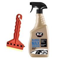 K2 Alaska odmrażacz do szyb atomizer 700ml + skrobaczka Frost z mosiężnym ostrzem