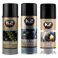 Zestaw smarów: ceramiczny, suchy oraz biały marki K2