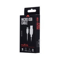 Kabel biały USB Maxlife - microUSB 1,0 m 2A Fast Charge