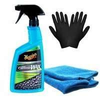 Zestaw: Meguiars Hybrid Ceramic Wax Powłoka 768ml + mikrofibra i rękawiczki