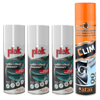 Zestaw: czyszczenie i odświeżanie klimatyzacji Atas Clim 400ml + 3x Plak Airclim Antibatterico