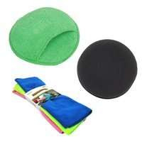 Zestaw: Gąbka do plastików + Aplikator do wosku + 5 x Mikrofibra