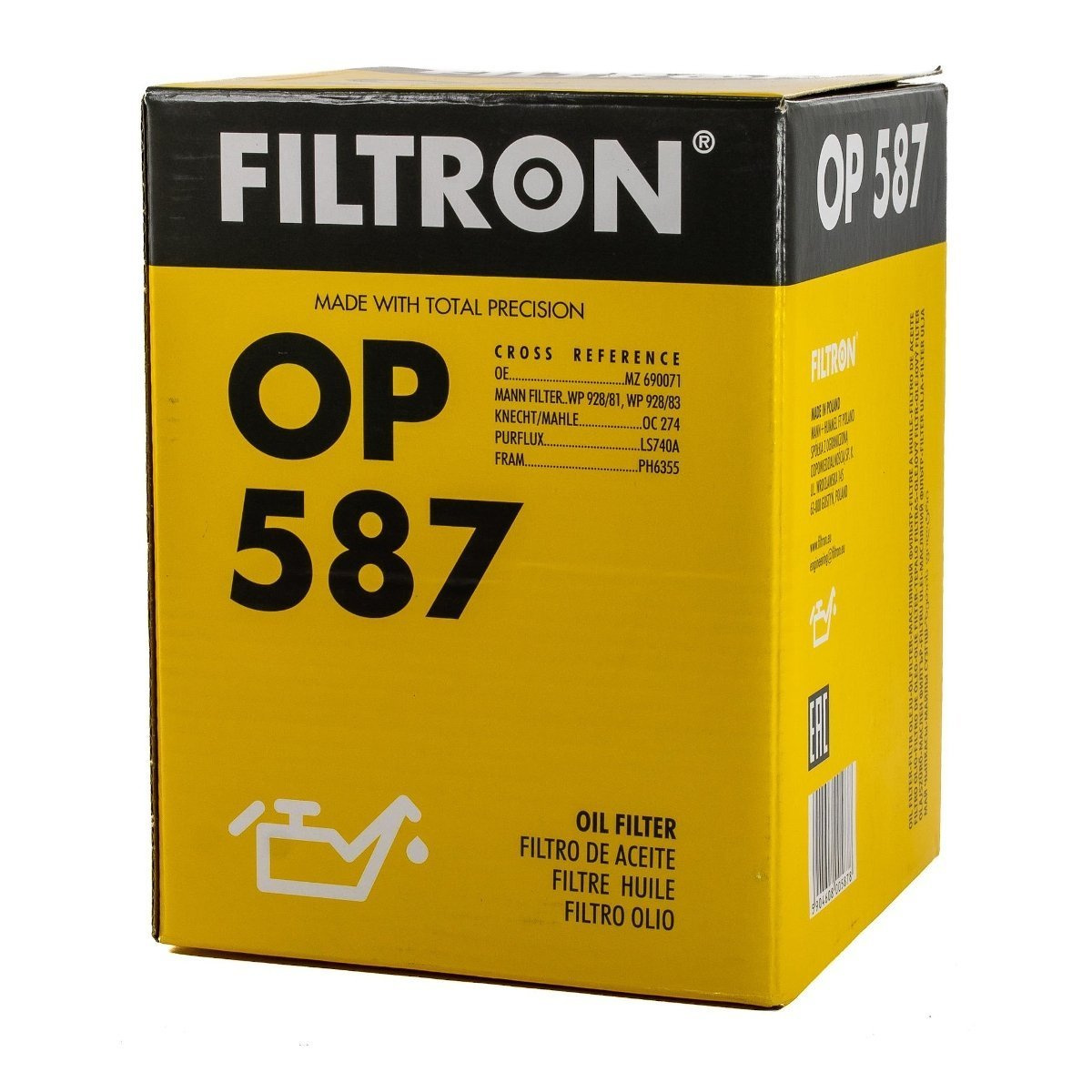 FILTRON filtr oleju OP587 Mitsubishi Colt 1.8 86