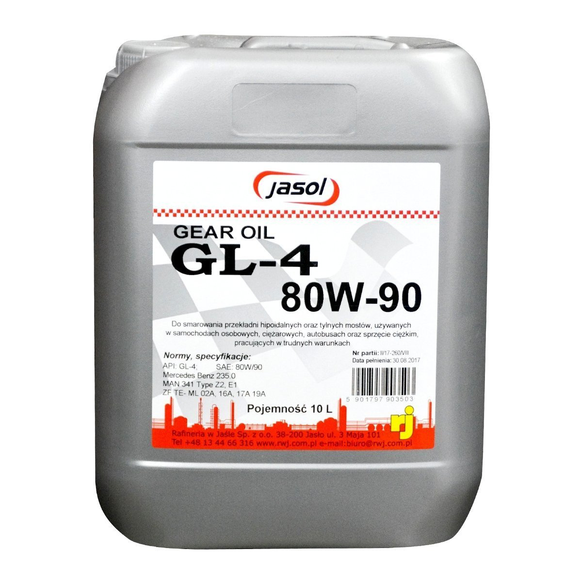 JASOL Gear Oil GL4 80W/90 olej przekładniowy 10L • autokosmetyki